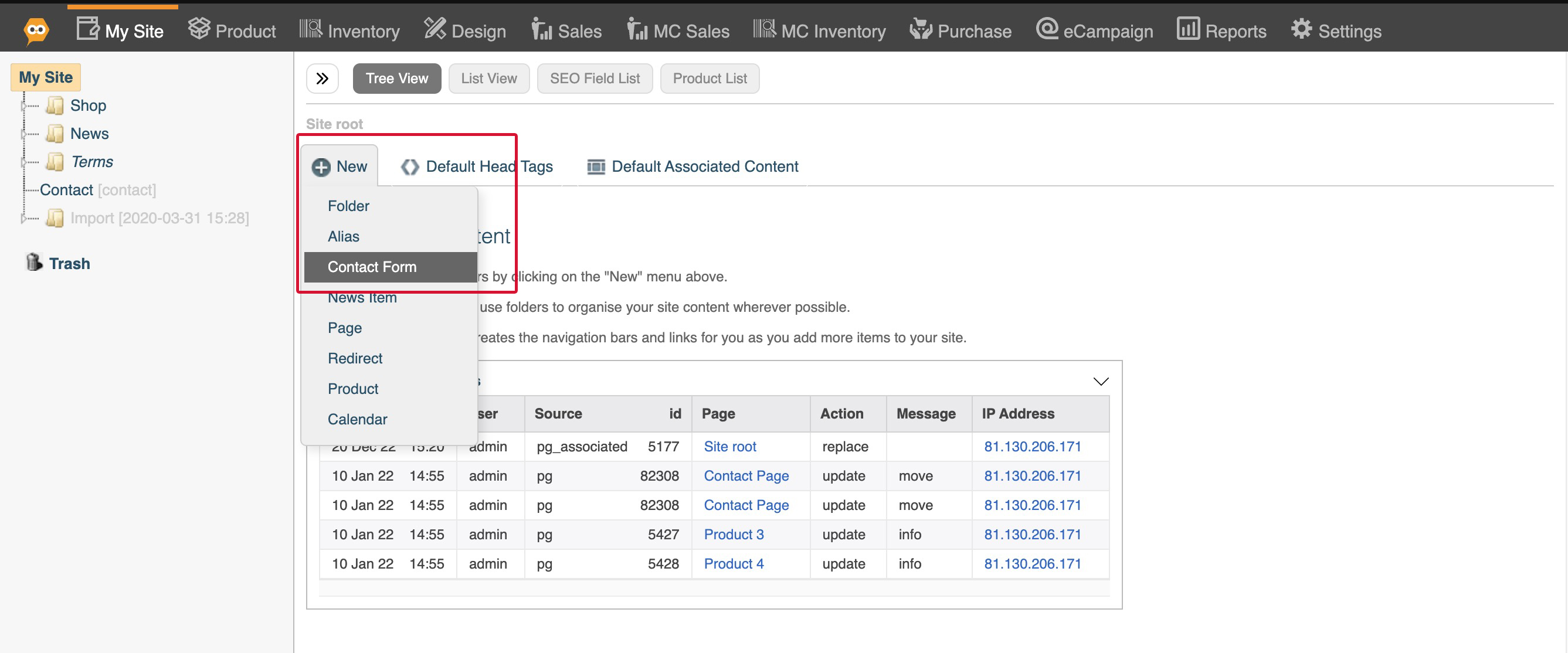 diagram for contact form step two