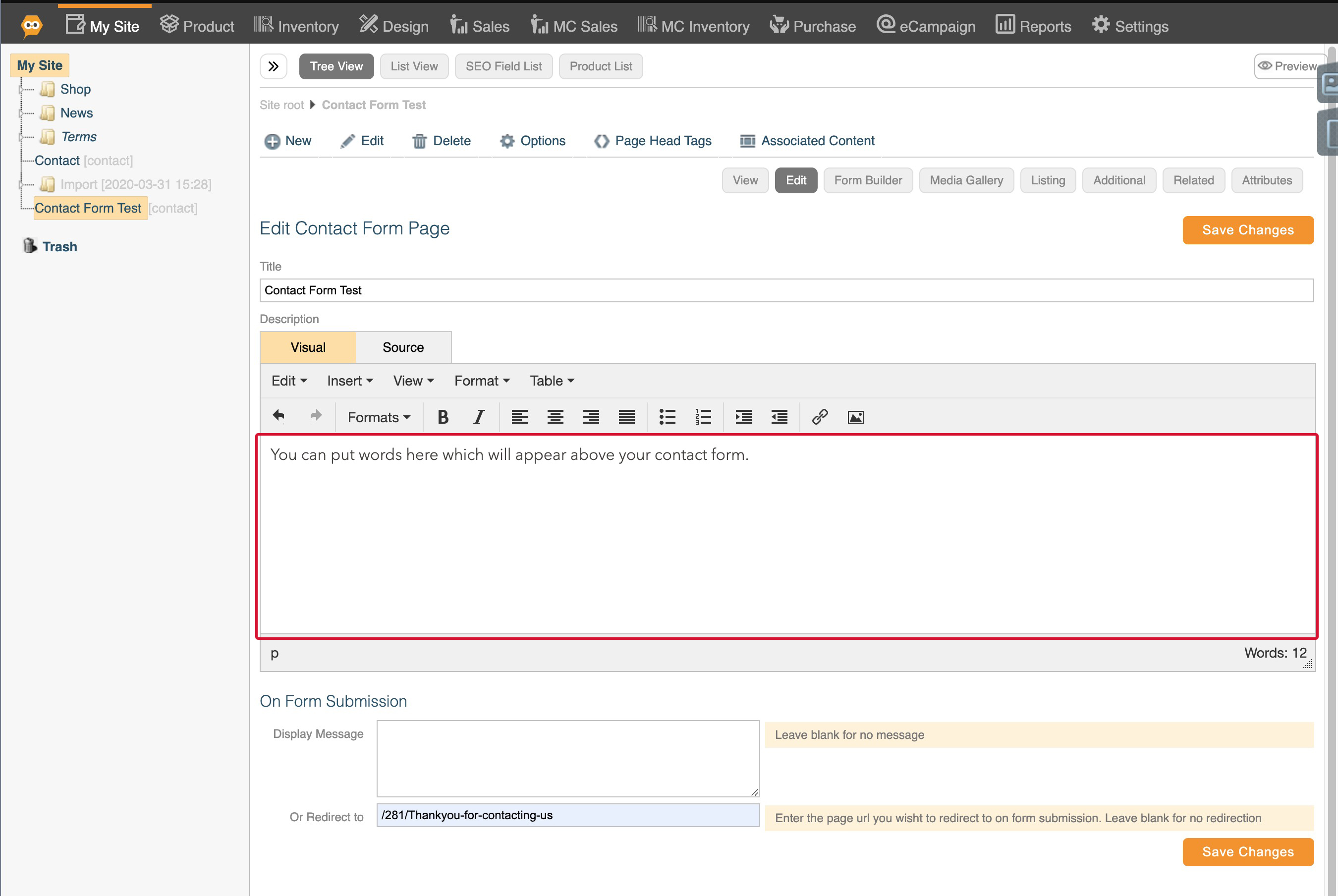 diagram for contact form step five